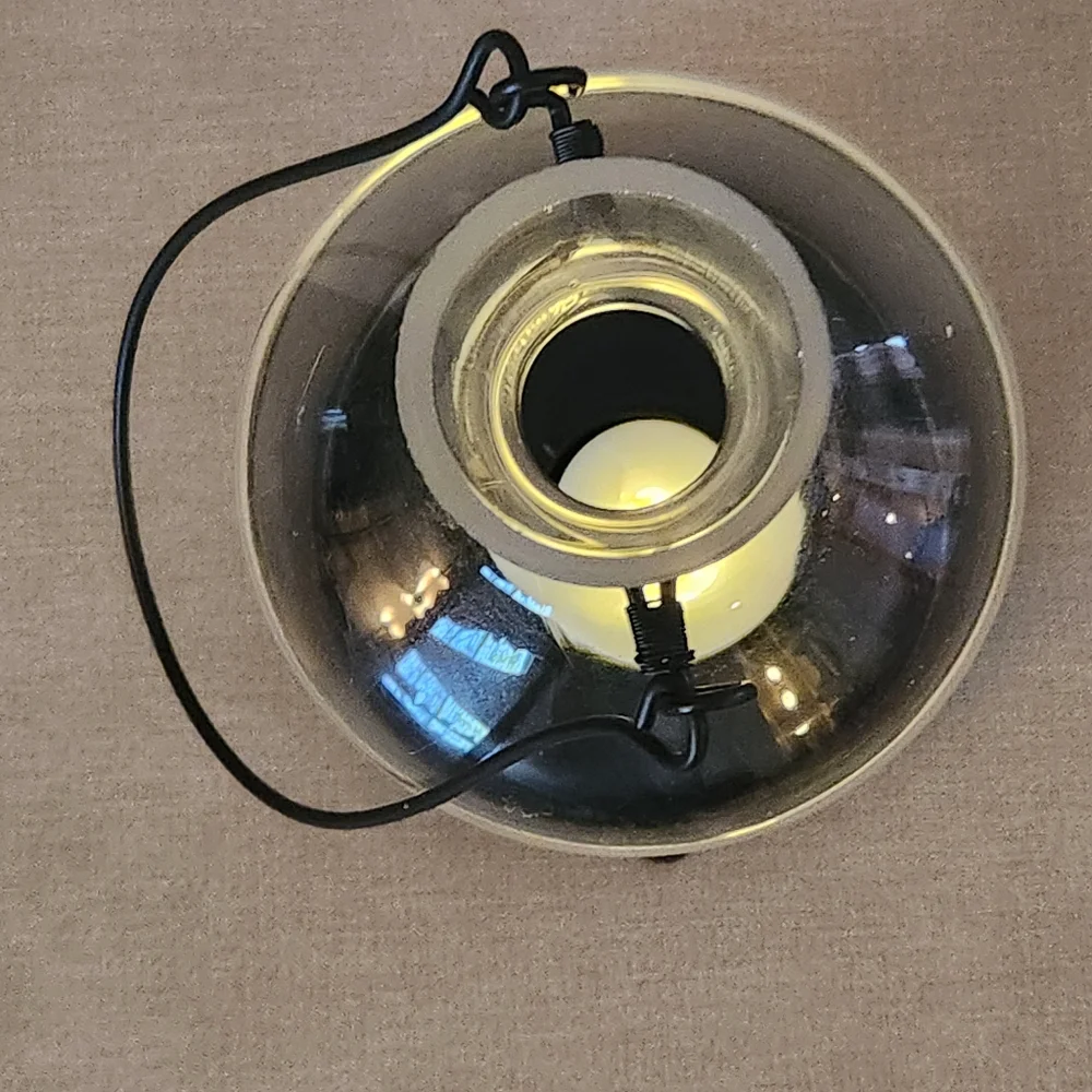 At Home America Warm Spirit Lantern -- Glass Tealight Holder with Metal Base